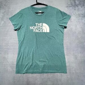 The North Face T Shirt Womens Medium Green Graphic Print Standard Fit